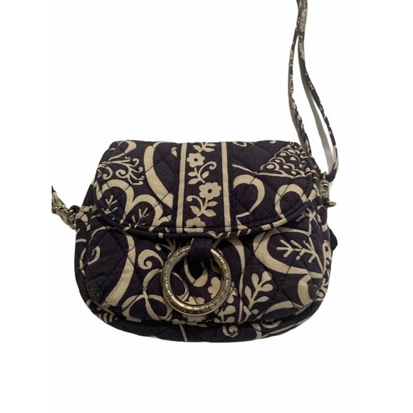 Vera Bradley Crossbody Small Quilted Navy Blue Whi - Picture 2 of 12